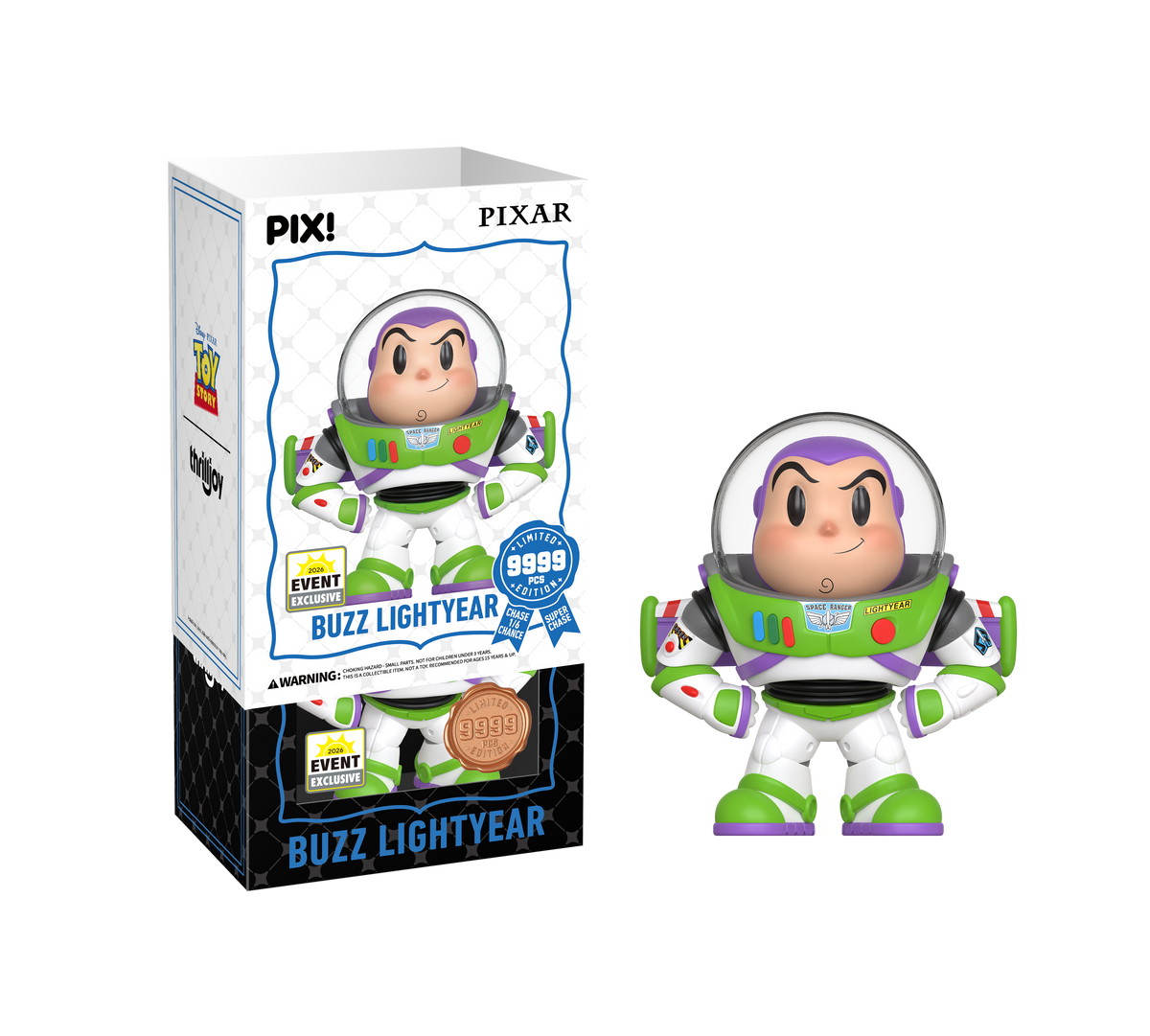 PIX! Buzz Lightyear figure in packaging, front and back