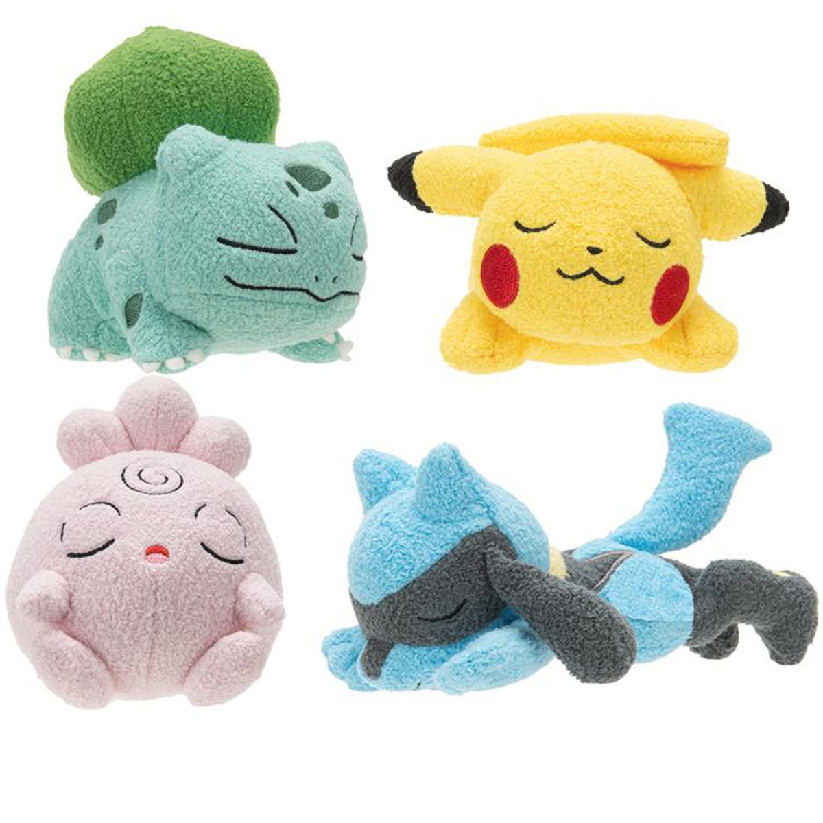 Pokemon Sleeping 5-Inch Plush assortment - Bulbasaur, Pikachu, Igglybuff, Riolu